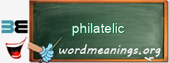 WordMeaning blackboard for philatelic
